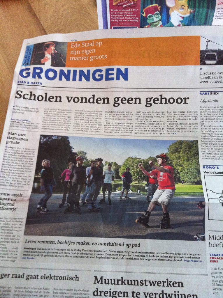 Lex van Buuren in the press as a skate teacher in Groningen - Friday Fun Skate 2011