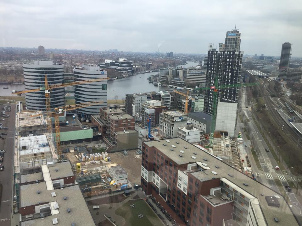 Amstelkwartier - trendy wijk in Amsterdam-Oost - Foto vanaf QO hotel 21e verdieping