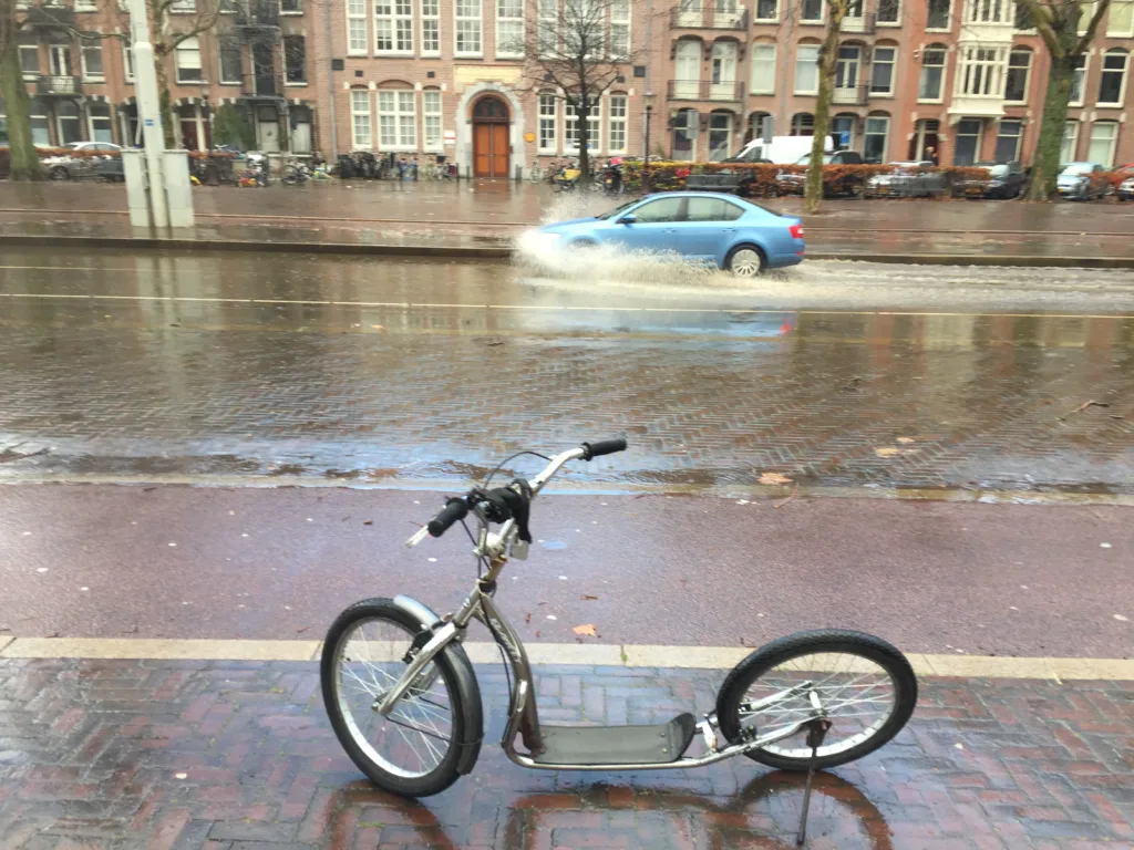 Footbike in the rain