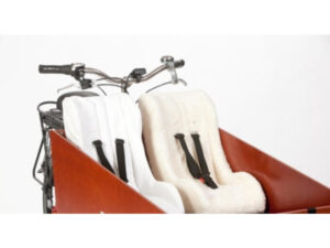 Bakfiets met veilig en comfortabele 2 inderzitjes - naast elkaar - Lex and the City fietstochten voor groepen in Amsterdam