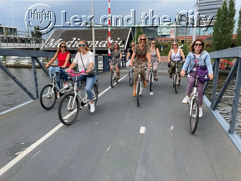Active part of a hen party - Private tour - unexplored Amsterdam by bike, looking for hidden gems.