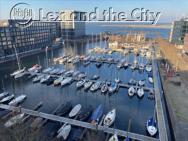 De Haven van IJburg gefotografeerd vanaf een penthouse - De foto is gemaakt voor een Lex and the City tour op IJburg